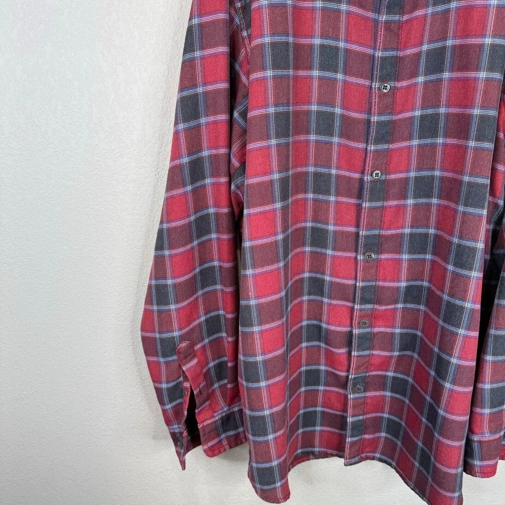 The‎ North Face Men's Plaid Button Up Shirt Long Sleeve Red/Black Size XXL